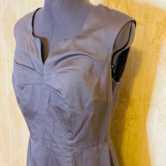 🇬🇧 Boden Cotton Sateen Slate Gray Midi Dress 8L - Picture 5 of 10